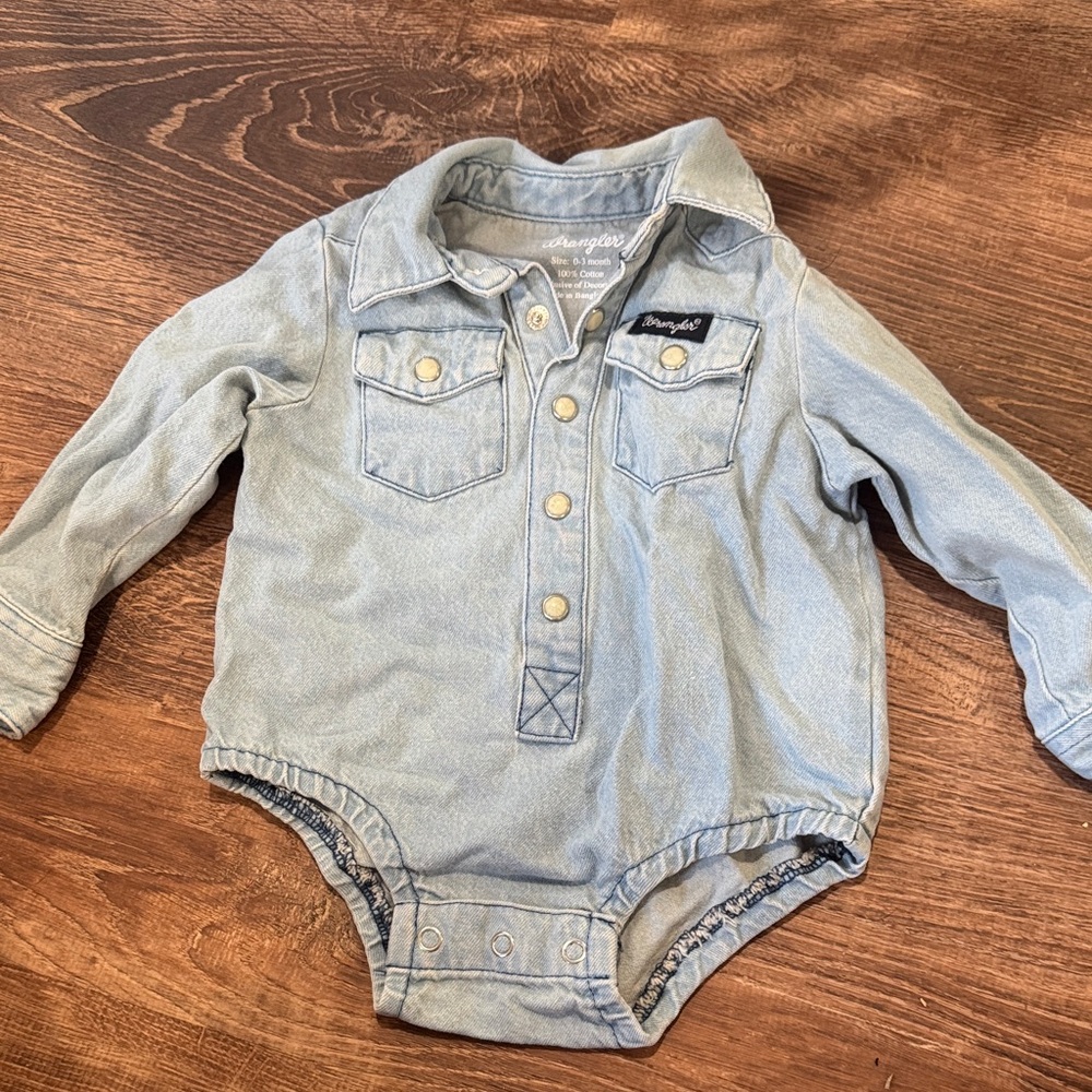 Wrangler Light Blue Baby Onesie